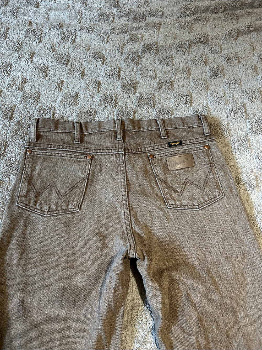 Wrangler Brown Denim Straight Leg Jeans Men’s 35x32 Western Cowboy 100% Cotton